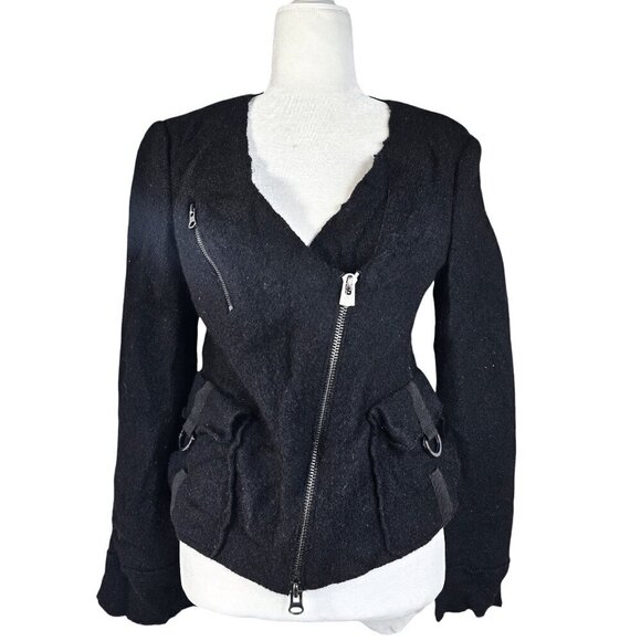 Armani Exchange AIX Wool Moto Zip Jacket - Picture 1 of 9